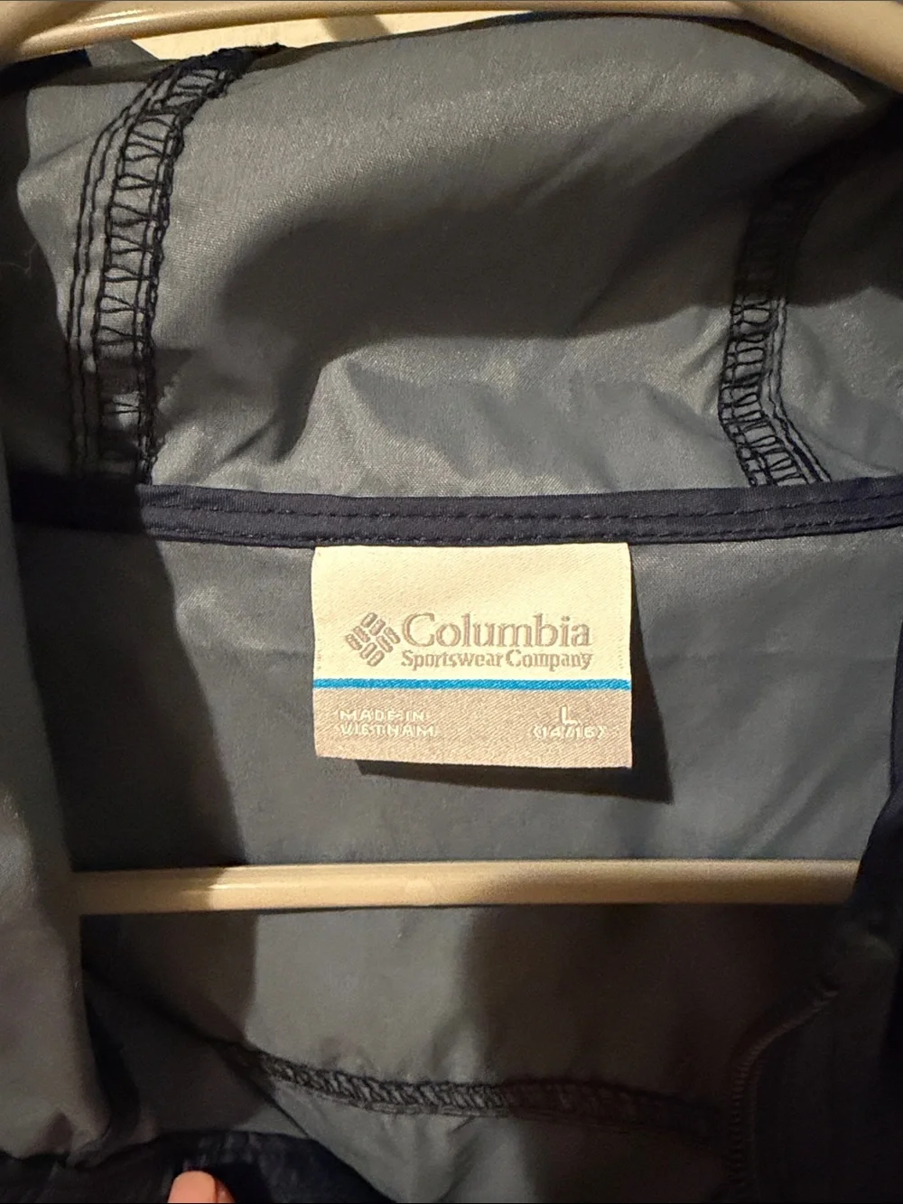 Kids Columbia Navy Hooded Packable Wind Jacket